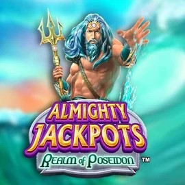 Almighty Jackpots – Realm of Poseidon online game logo by Novomatic on safecasinogr.gr