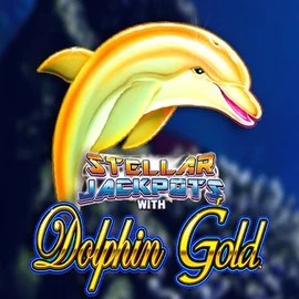Dolphin Gold with Stellar Jackpots slot logo by Lightning Box Game at Safe Casino