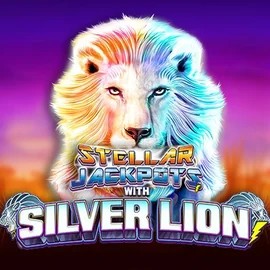 Stellar Jackpots with Silver Lion slot icon by Lightning Box Game, available at Safe Casino