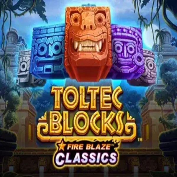 Fire Blaze: Toltec Blocks logo by Rarestone Gaming Safe Casino